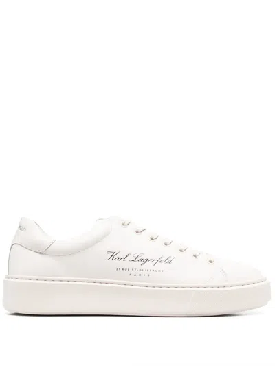 Karl Lagerfeld Leather Low-top Sneakers In White