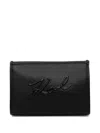 Karl Lagerfeld Leather Make Up Bag In Black