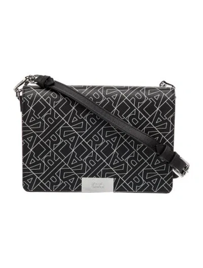 Pre-owned Karl Lagerfeld Leather Messenger Bag In Black