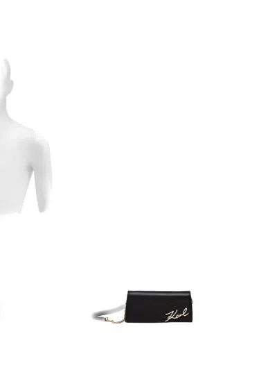 Karl Lagerfeld Leather Mini Bag In Black