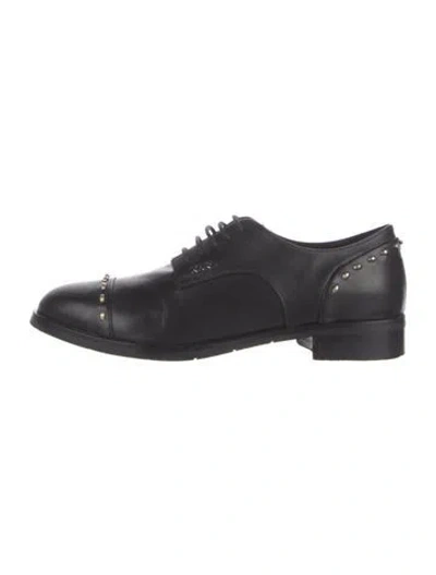 Pre-owned Karl Lagerfeld Leather Oxfords In Black