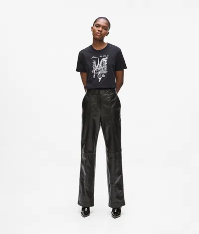 Karl Lagerfeld Leather Pants In Black