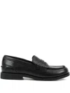 Karl Lagerfeld Leather-plaque Loafers In Black