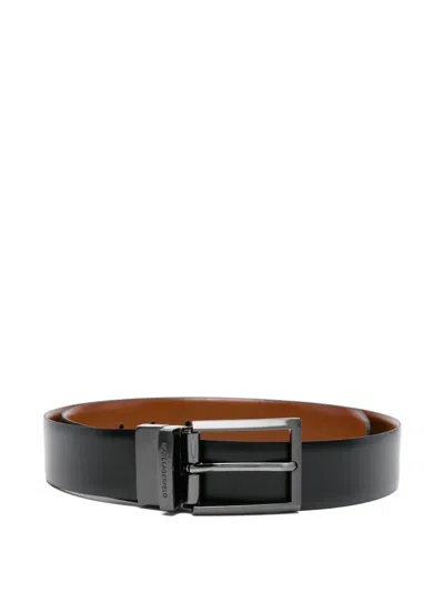 Karl Lagerfeld Leather Reversible Belt In Green