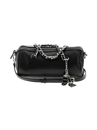 Pre-owned Karl Lagerfeld Leather Shoulder Bag In Black