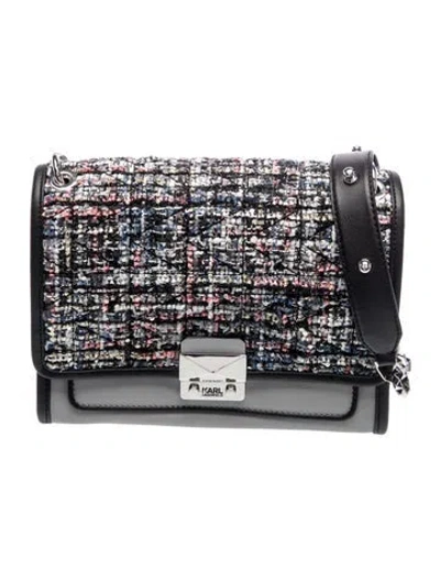 Pre-owned Karl Lagerfeld Leather Shoulder Bag In Gray