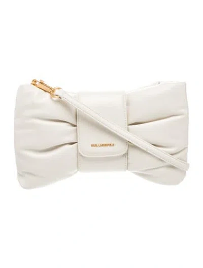 Pre-owned Karl Lagerfeld Leather Shoulder Bag In Neutral