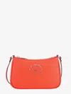 Karl Lagerfeld Leather Shoulder Bag With Frontal Metal Logo In Orange