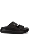 Karl Lagerfeld Leather Slides In Black