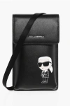 Karl Lagerfeld Leather Smartphone Pouch With Matching Airpods Case