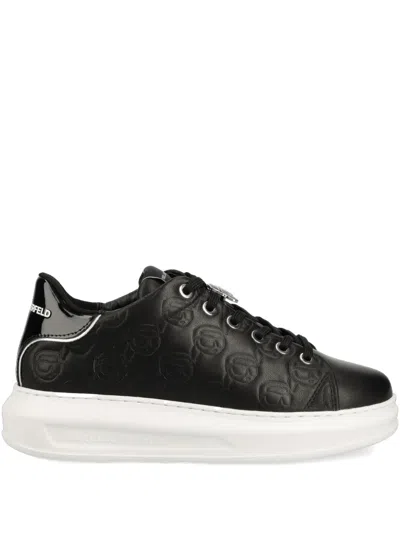 Karl Lagerfeld Leather Sneakers In Black