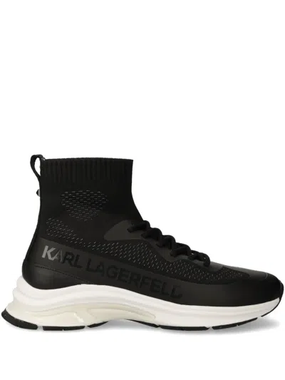 Karl Lagerfeld Leather Sneakers In Black