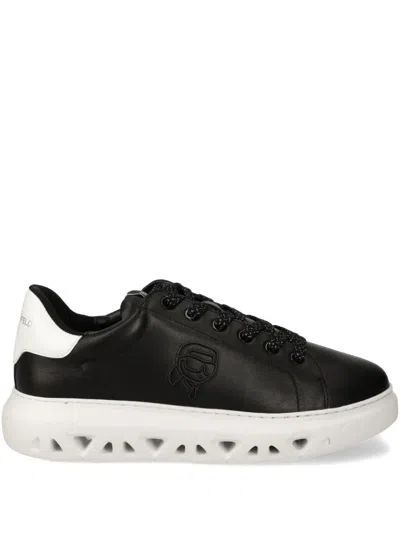 Karl Lagerfeld Leather Sneakers In Black