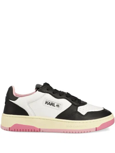 Karl Lagerfeld Leather Sneakers In Black