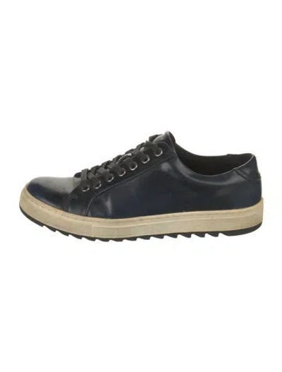 Pre-owned Karl Lagerfeld Leather Sneakers In Blue