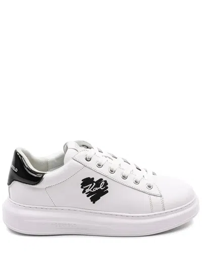 Karl Lagerfeld Leather Sneakers In White