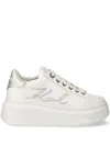Karl Lagerfeld Anakapri Signia Flatform Leather Sneakers In White