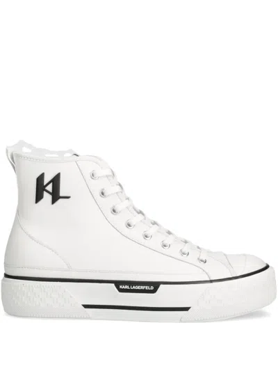 Karl Lagerfeld Leather Sneakers In White