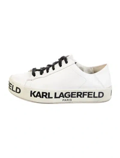 Pre-owned Karl Lagerfeld Leather Sneakers In White