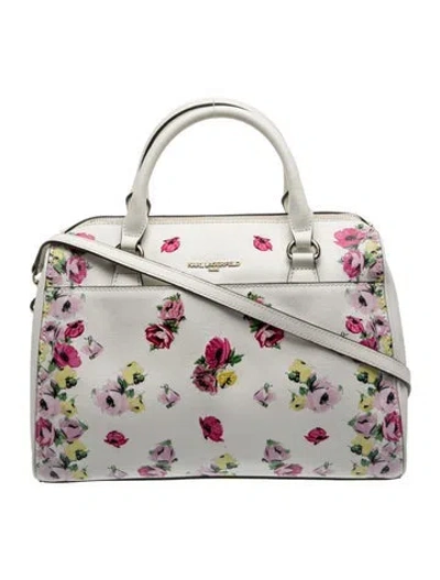 Pre-owned Karl Lagerfeld Leather Top Handle Bag In Multicolor