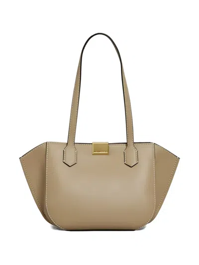 Karl Lagerfeld Leather Tote Bag In Neutral