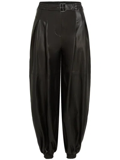Karl Lagerfeld Leather Trousers In Black