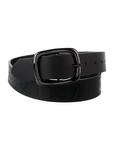 Pre-owned Karl Lagerfeld Leather Waist Belt In Black