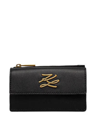 Karl Lagerfeld Leather Wallet In Black