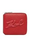 Karl Lagerfeld Leather Wallet In Red