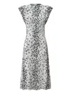 Karl Lagerfeld Leopard-print Midi Dress In Gray
