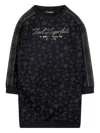 Karl Lagerfeld Leopard-print Sweatshirt Dress In Black