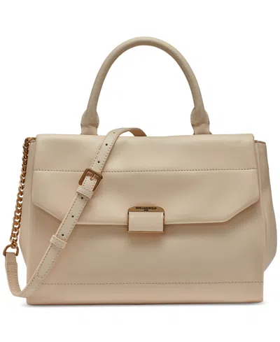 Karl Lagerfeld Liana Leather Satchel In Brie
