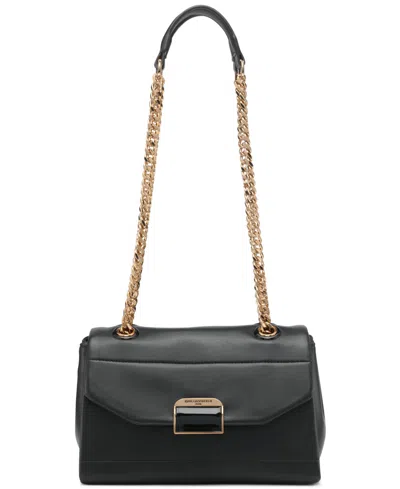 Karl Lagerfeld Liana Small Leather Shoulder Bag In Black