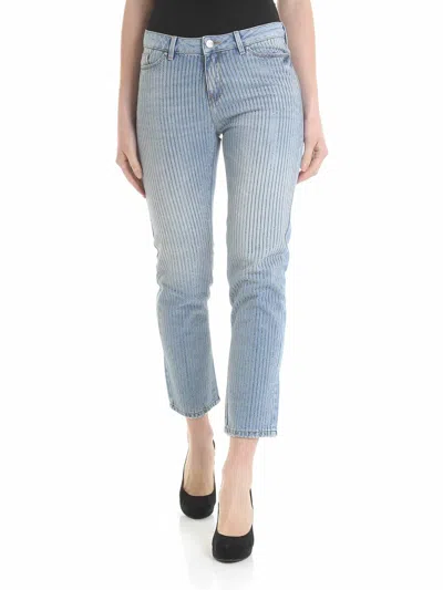 Karl Lagerfeld Light Blue Sparkle Girlfriend Jeans