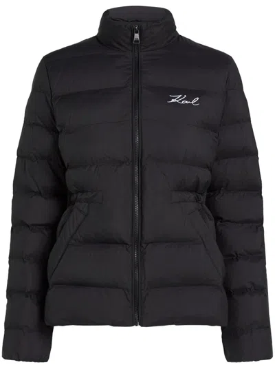 Karl Lagerfeld Lightweight Puffer Jacket In Black