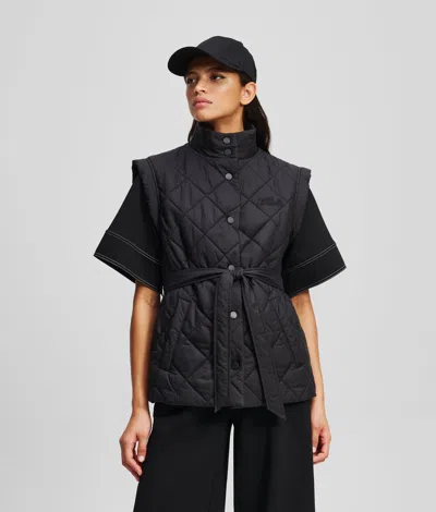 Karl Lagerfeld Lightweight Quilted Gilet In Black