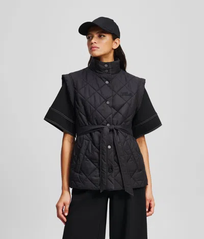 Karl Lagerfeld Lightweight Quilted Gilet In Black
