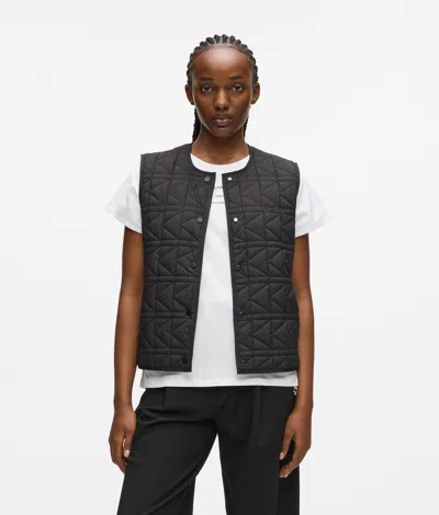 Karl Lagerfeld Lightweight Quilted Gilet In Black