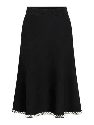 Karl Lagerfeld Line Pearl Knit Skirt In Black