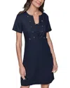 Karl Lagerfeld Linen Blend A Line Dress In Marine