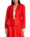Karl Lagerfeld Linen-blend Blazer In Red