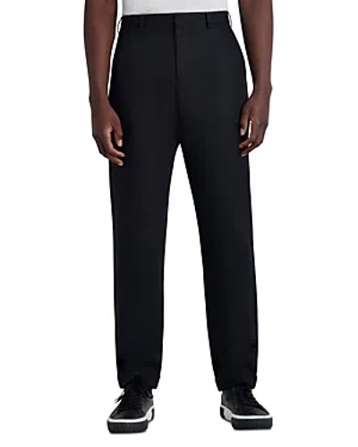 Karl Lagerfeld Linen Blend Chino Pants In Black