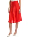 Karl Lagerfeld Linen-blend Midi Skirt In Red