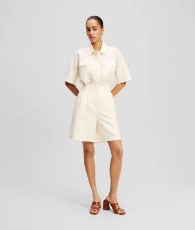 Karl Lagerfeld Linen-blend Shorts