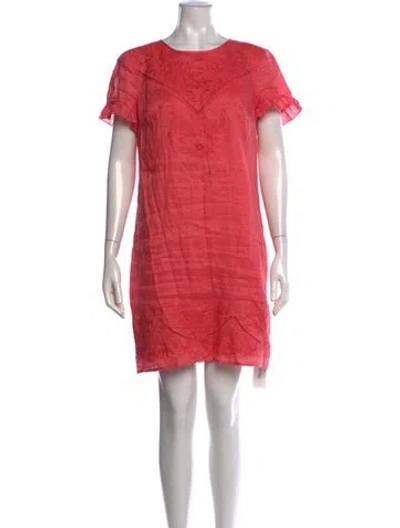 Pre-owned Karl Lagerfeld Linen Mini Dress In Red