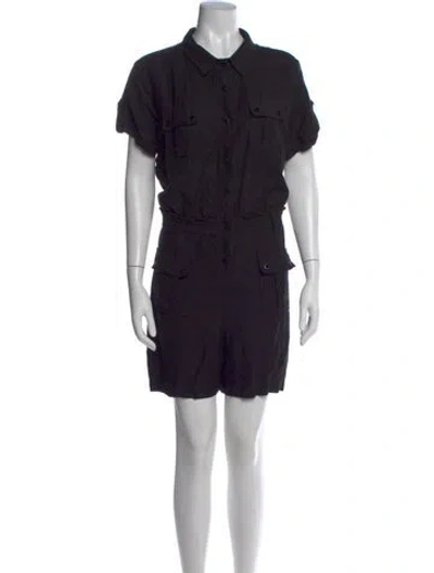 Pre-owned Karl Lagerfeld Linen Romper In Black