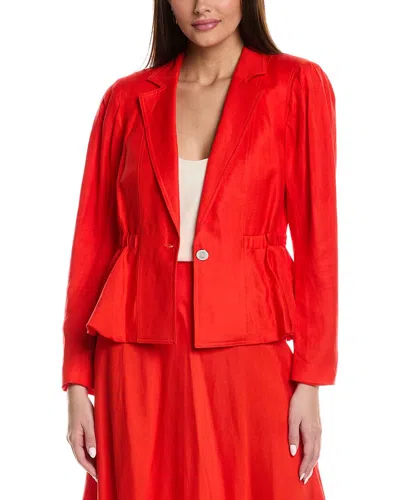 Karl Lagerfeld Linen-blend Blazer In Red
