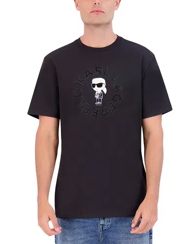 Karl Lagerfeld Little Karl Circle Logo Tee In Black