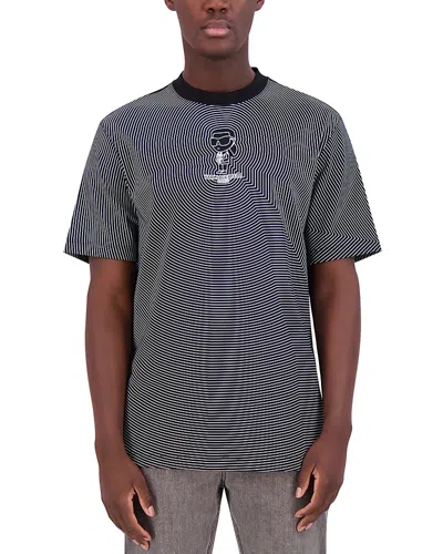 Karl Lagerfeld Little Karl Pattern Blocked Tee In Black