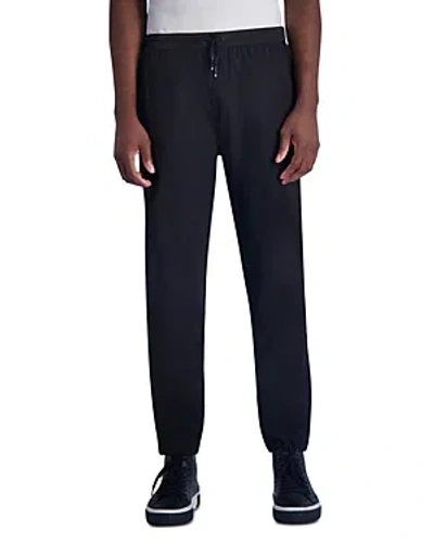 KARL LAGERFELD LM4 NYLON BLEND MESH TRIMMED SLIM FIT TRACK PANTS